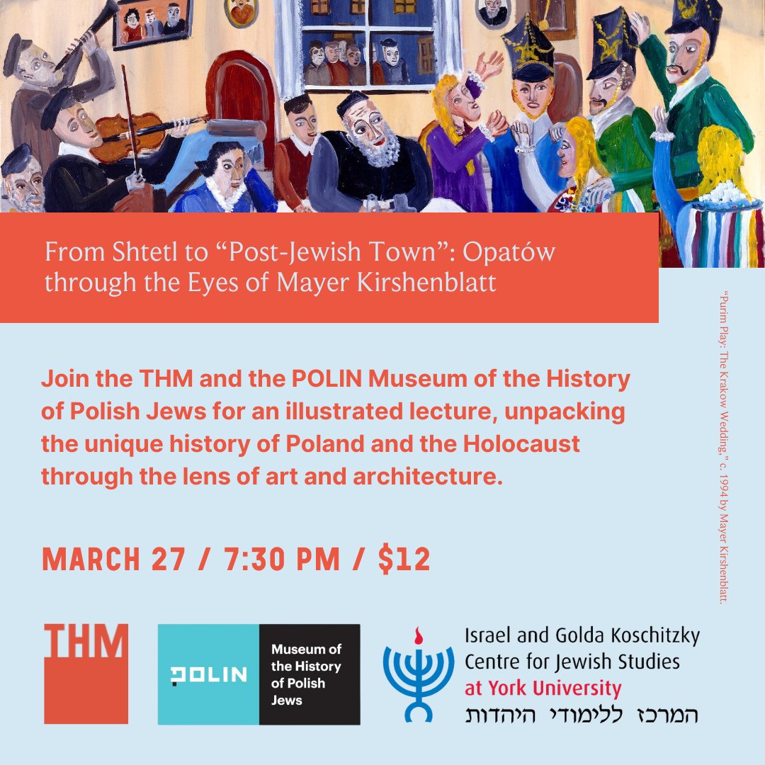 The Toronto Holocaust Museum is proud to present this illustrated lecture from @polinmuseum in partnership with the Israel and Golda Koschitzky Centre for Jewish Studies at York University. Register for your spot at: torontoholocaustmuseum.org/events/from-sh…
