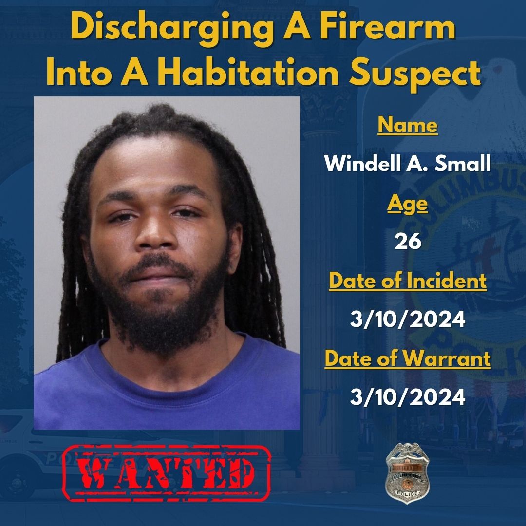 Detectives need your help locating 26-year-old Windell Small, who is wanted for Improperly Discharging a Firearm into a Habitation out of a Domestic Violence incident on March 10th in the 1500 block of N. 4th St.