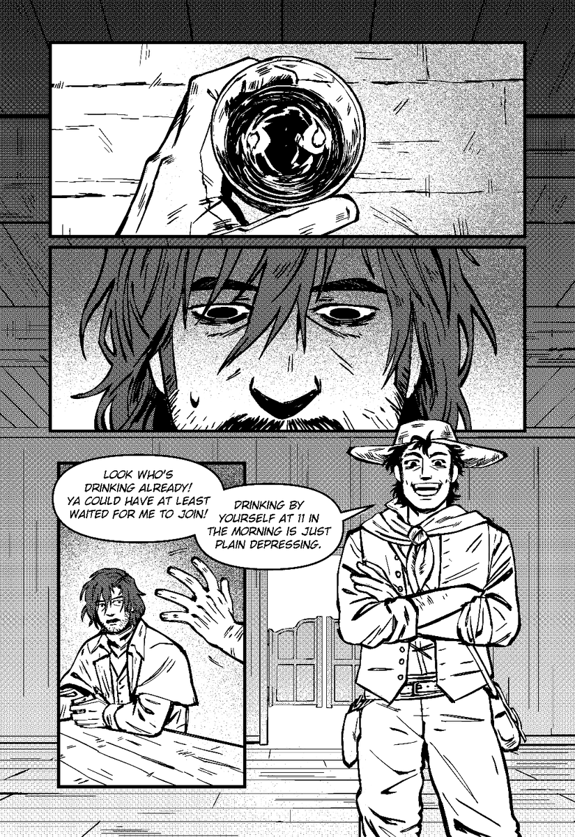 comic about my character Holt tried to do some new stuff with this one and it was fun :^)
1/3 