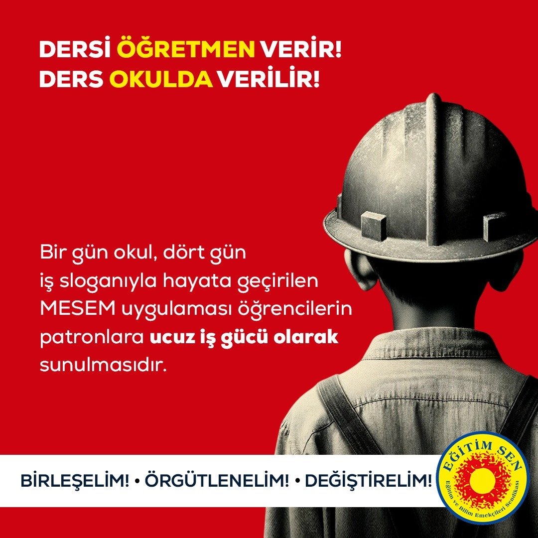 Dünyanın her yerinde çocuk işçiliği suçtur, MESEM'ler ile bu suçu meşrulaştırmanıza izin vermeyeceğiz. #öğretmenokulda