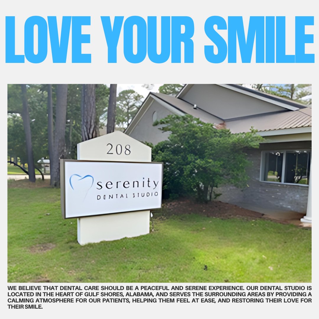 At #SerenityDentalStudio, we're dedicated to making your visit a peaceful + serene one. Our studio, nestled in the ❤️of #GulfShores, offers a tranquil atmosphere helping you feel completely at ease. Let us help you rediscover your❤️for your smile. Appt ➡️ serenity-dental.com