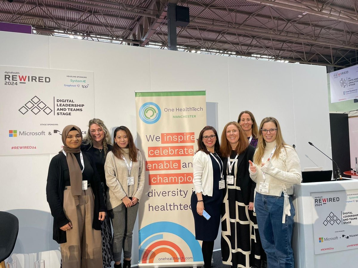 Always lovely to see some OHT faces in real life! 💖 The OHT Manchester Hub hosted a panel on boosting leadership diversity in digital health within the NHS at #Rewired24 and it was nice to see so many other OHT faces there to support! #OHT24 #OHTManchester 🥰