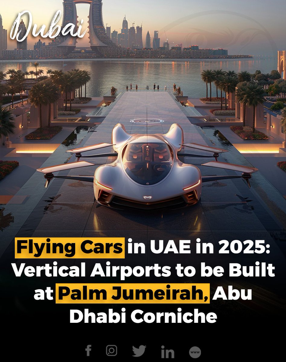 Residents of the UAE may soon see their dream of traveling in a flying car become a reality by 2025. In a significant development, US electric flying car manufacturer Archer has partnered with Falcon Aviation.

#Flyingcars #UAE #Verticalairports #Abudhabi #PalmJumeirah