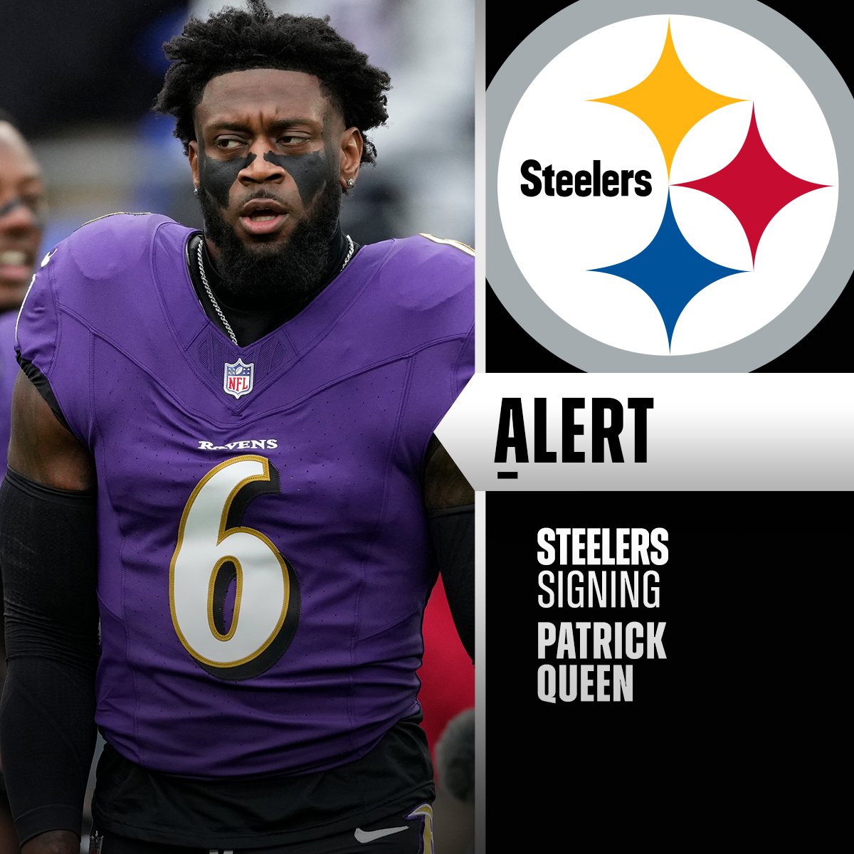 Steelers agree to 3-year, $41M deal with LB Patrick Queen. (via @RapSheet)
