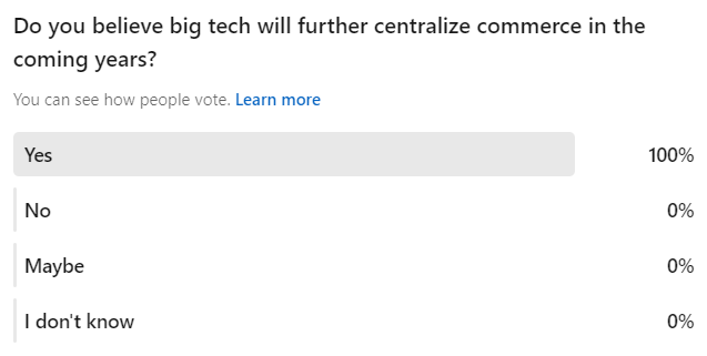 TheCyberneticEI's tweet photo. Let's discuss the future of commerce and the role of big tech.

Do you believe big tech will further centralize commerce in the coming years?

Join the conversation and share your thoughts!

https://t.co/88HOt81dBe

#CEIF #TechTrends #Commerce #FutureOfWork #DigitalEconomy https://t.co/GxzGBQypau