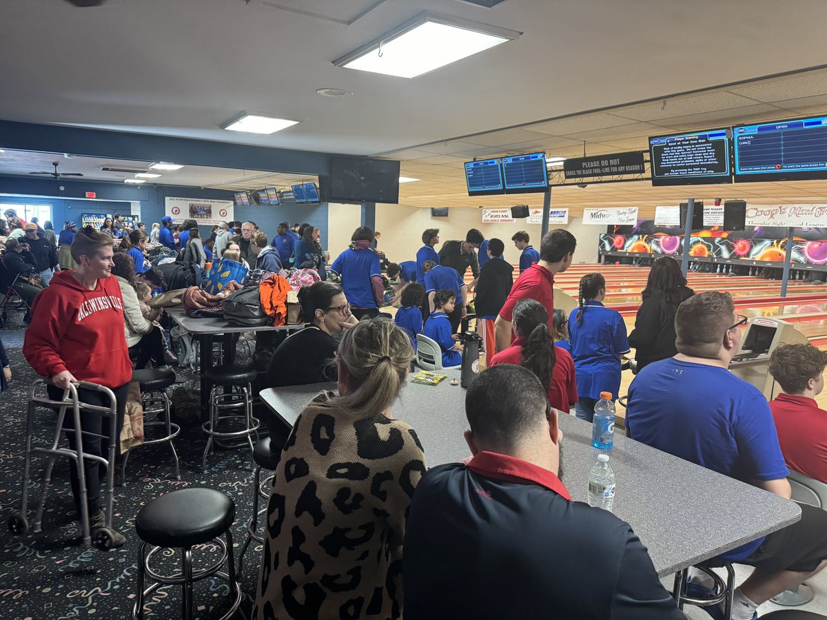 BCSDBEES's tweet photo. The culminating event for our Unified Bowling team is about to start at the B'ville Sports Bowl! Go Bees! https://t.co/rGlN62kOum