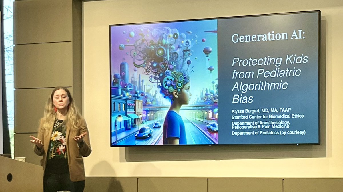 It was great to be at the @StanfordPeds grand rounds this morning and had the opportunity to listen to @BurgartBioethix talking about #AI in #pediatrics and meet her IRL!
What a great talk! 
#Peds #PedsICU #GlobalHealth 
 @StanfordPCCM @StanfordMed @stanesglobal