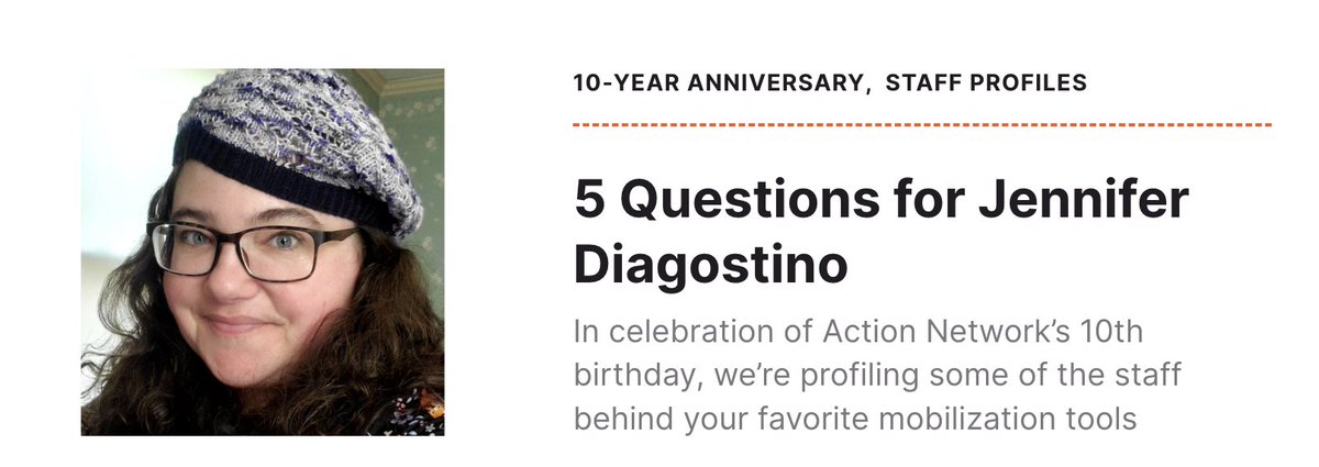 In celebration of #WomensHistoryMonth, we’re spotlighting some of our amazing team members. Meet Jenn Diagostino! Jenn works with our partner community to customize their Action Builder campaigns. Read her profile here: actionnetwork.blog/5-questions-fo…