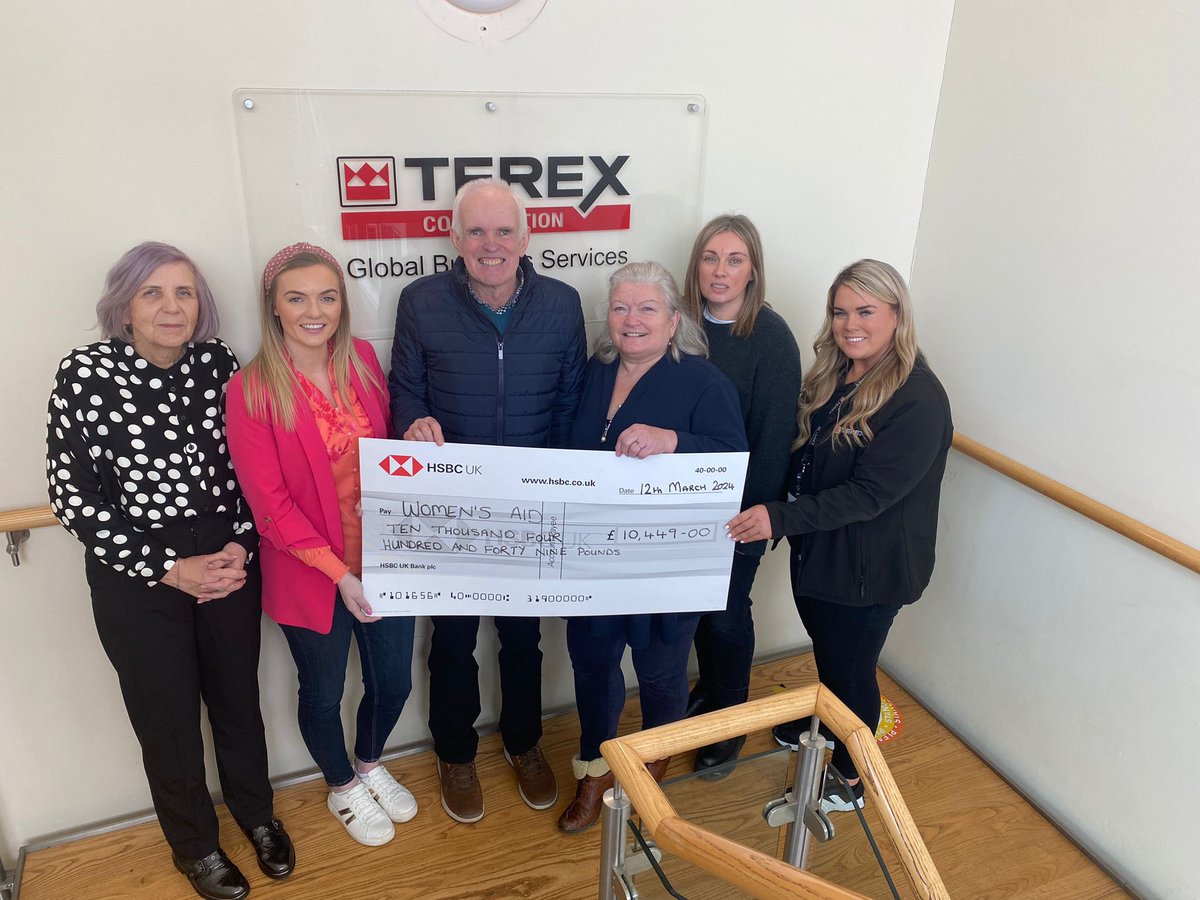 BrendanArmagh's tweet photo. Huge thanks and congratulations to the staff of Terex GIOS Craigavon for raising over £10000 in donations for the Womens Aid federation NI, in memory of Natalie.  @TerexCorp https://t.co/Pe6YyM806c