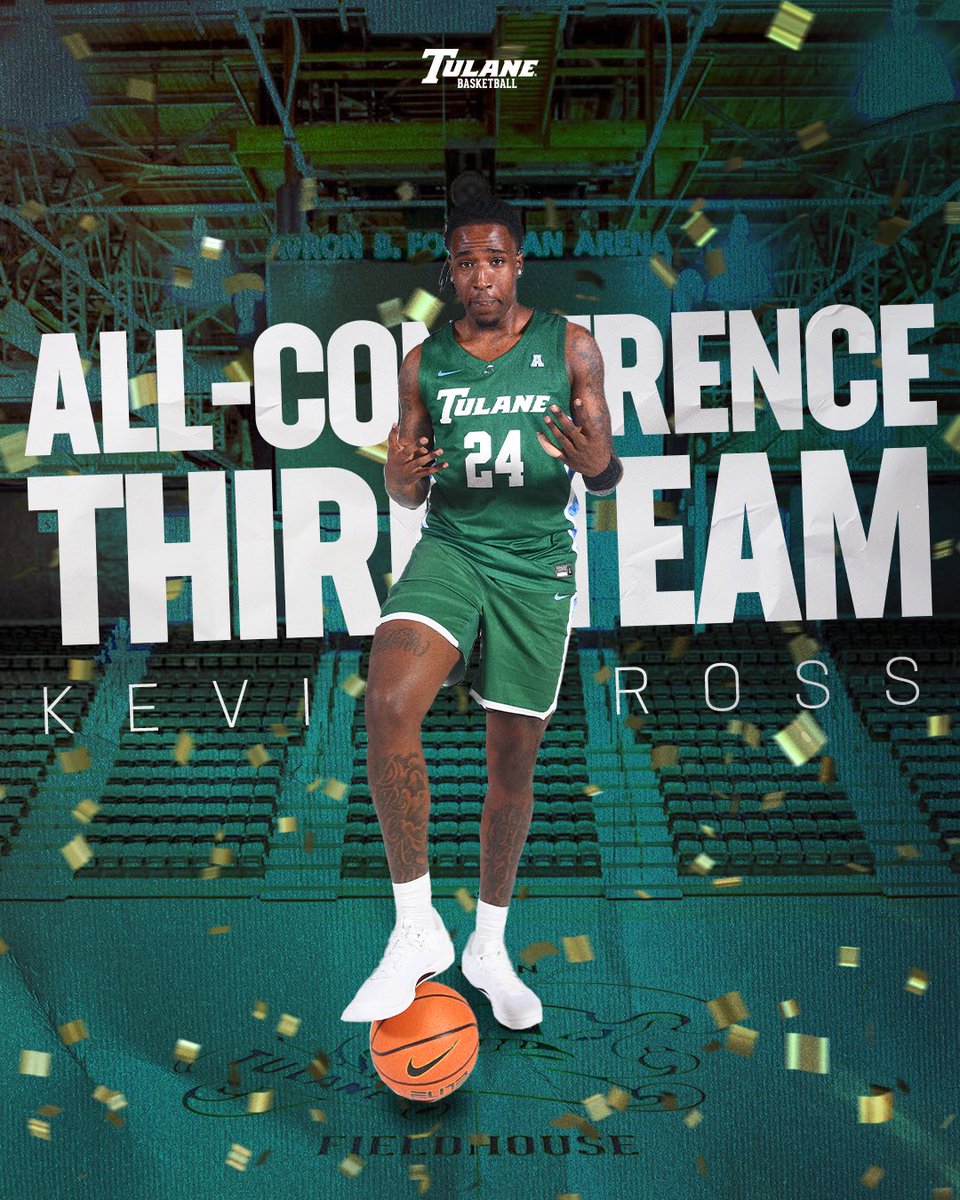 Tulane Men's Basketball (@greenwavembb) on Twitter photo ๐๐ค๐ง๐ ๐ฉ๐๐๐ฃ ๐ฌ๐๐ก๐ก-๐๐๐จ๐๐ง๐ซ๐๐โ๐ค
<a href="/saykev_2x/">Kevin Cross Jr</a> earns third team All-<a href="/American_Conf/">The American</a> for the third consecutive season!
#RollWave๐ ๐๐ค๐ง๐ ๐ฉ๐๐๐ฃ ๐ฌ๐๐ก๐ก-๐๐๐จ๐๐ง๐ซ๐๐โ๐ค
<a href="/saykev_2x/">Kevin Cross Jr</a> earns third team All-<a href="/American_Conf/">The American</a> for the third consecutive season!
#RollWave๐