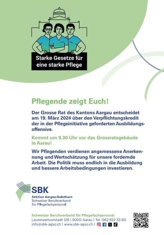 ⚠️ Wer ist dabei? 
#pflegeinitiative #aargau #sbkagso