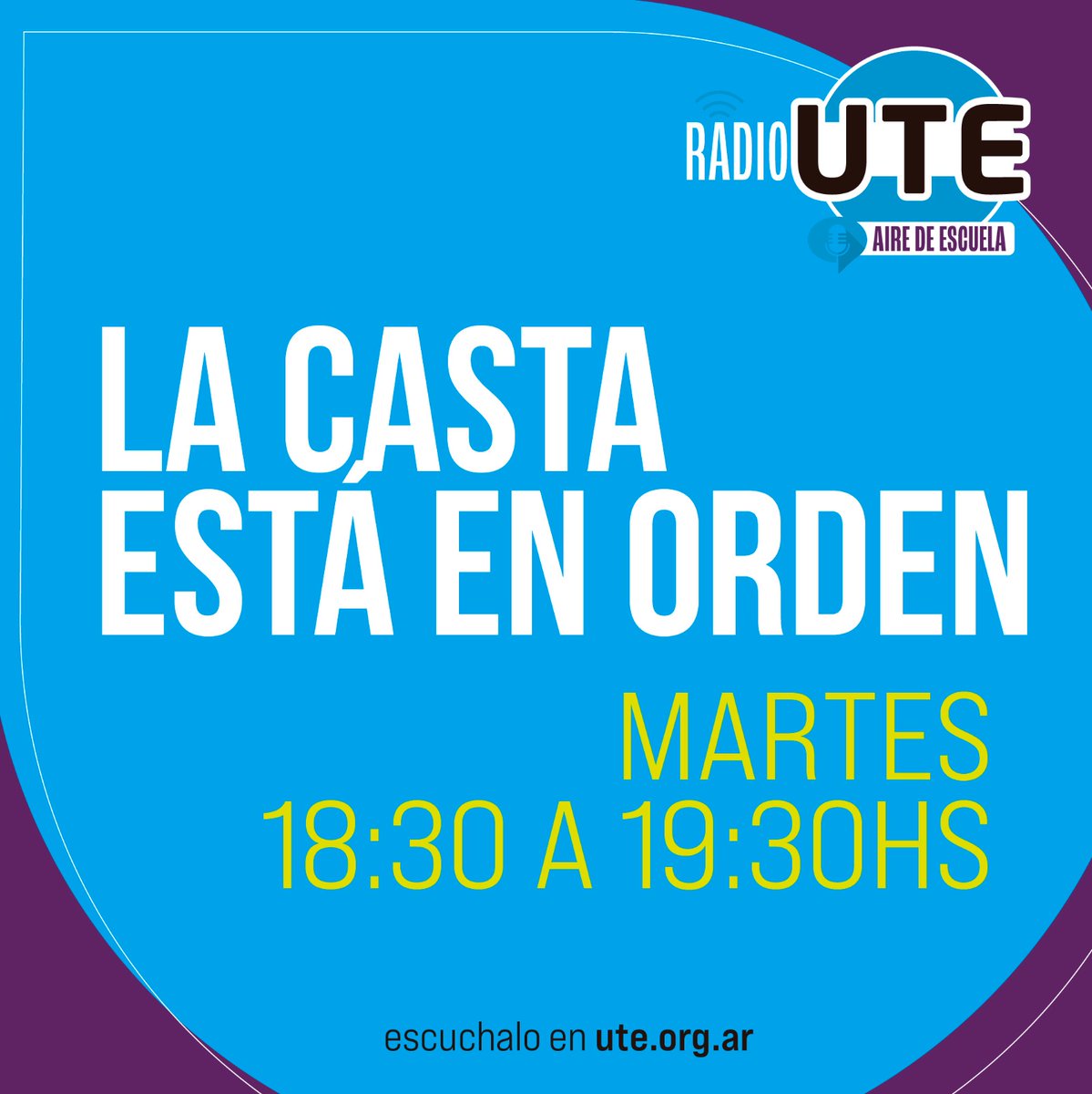 ¡Hoy comienza "La casta está en orden" de 18:30 a 19:30hs!