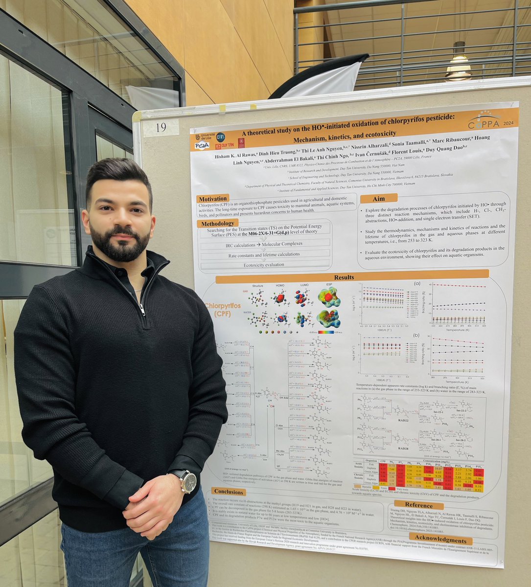Presenting a poster about the HO-initiated oxidation of #chlorpyrifos #pesticide, during the Scientific Day of <a href="/labexcappa/">Labex CaPPA</a>.