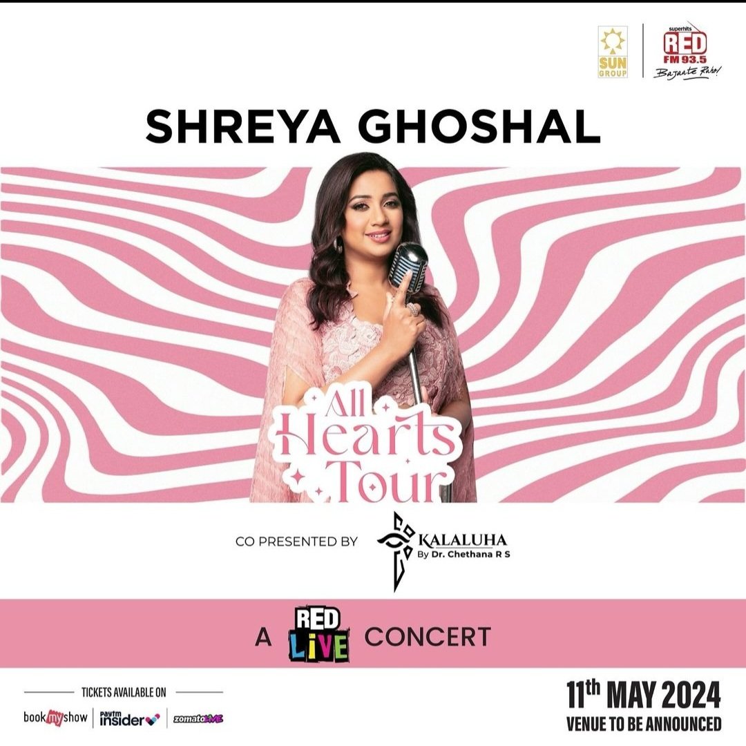 Bengaluru Get ready to Groove in Queen's Concert on 11 may👸#ShreyaGhoshal #HappyBirthdayShreyaGhoshal
