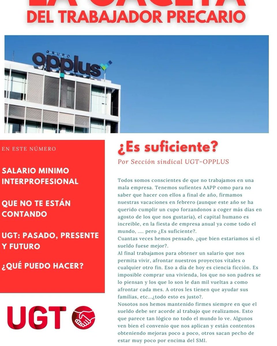 Sección Sindical UGT Opplus tweet media