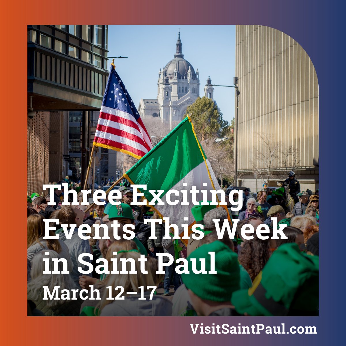 SaintPaul's tweet photo. Explore fun-filled events this week in #MySaintPaul! ✨ Sign up for THE GO LIST newsletter to receive updates on weekly outings » https://t.co/2nWffr1u8N.
☘️ St. Patrick’s Day Holiday Guide: https://t.co/JSoEB2lmb4
#GoList #MySaintPaul #VisitSaintPaul #SaintPaulMN #StPaulMN https://t.co/JynDNxT2qj