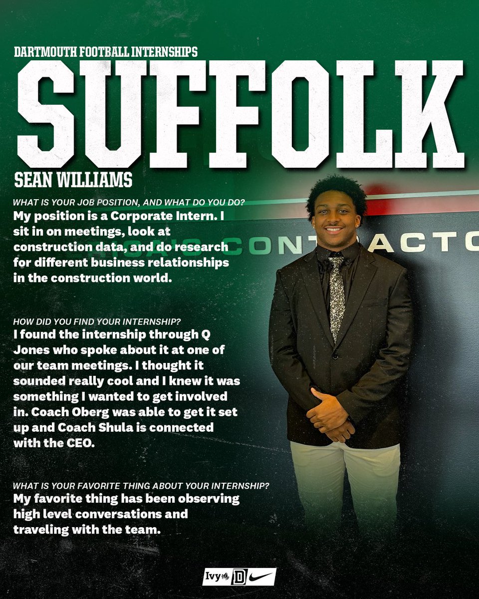 𝘿𝘼𝙍𝙏𝙈𝙊𝙐𝙏𝙃 𝙁𝙊𝙊𝙏𝘽𝘼𝙇𝙇 𝙄𝙉𝙏𝙀𝙍𝙉𝙎𝙃𝙄𝙋𝙎 Suffolk Construction, Sean Williams 26'