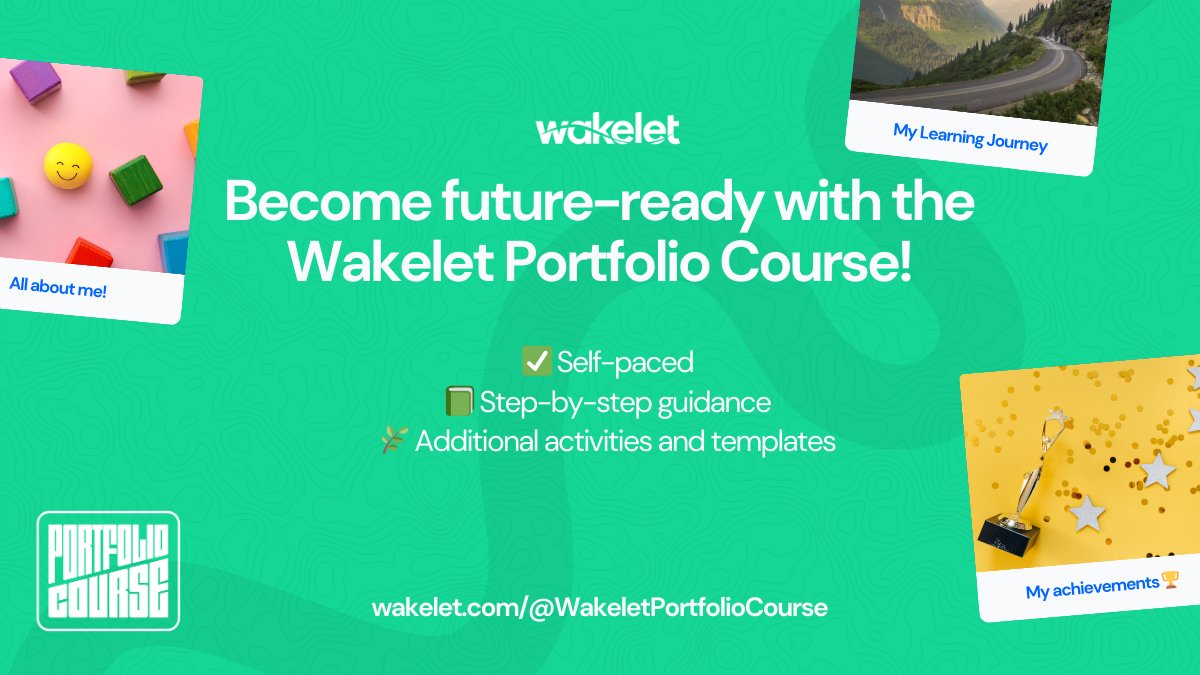 Have you enrolled your students on the Wakelet Portfolio Course yet? 👀 It's the perfect way for your students to learn how to showcase their achievements and document their learning journey! 🚀 Get started at wakelet.com/@WakeletPortfo… 🏆