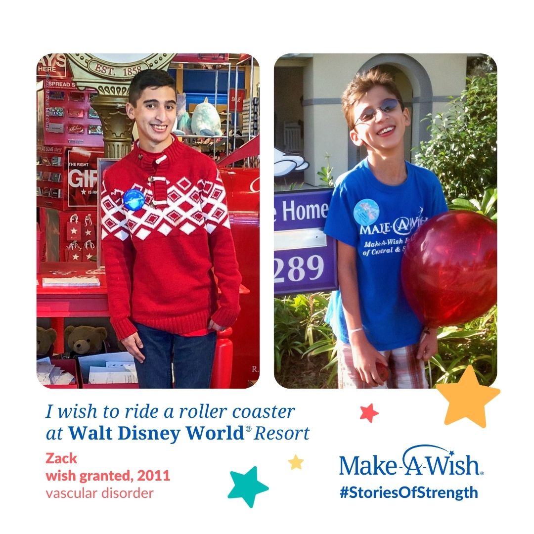 Zack’s wish was a “game changer” after returning from @WaltDisneyWorld. As a wish alum, Zack raised more than $1.7 million by collecting 895,406 letters for the Macy’s Believe Campaign.🌟 He continues to share his story. #StoriesOfStrength #DisneyWishes

@MakeAWish @MakeAWishCSTX