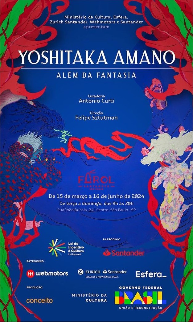 O lendário Yoshitaka Amano terá uma exposição em São Paulo a partir de sexta no Farol Santander. Além da exposição com mais de 80 obras, também haverá uma área imersiva com projeção em 360° das obras do mestre, criando uma experiência única para os visitantes. QUEM VAMOS?