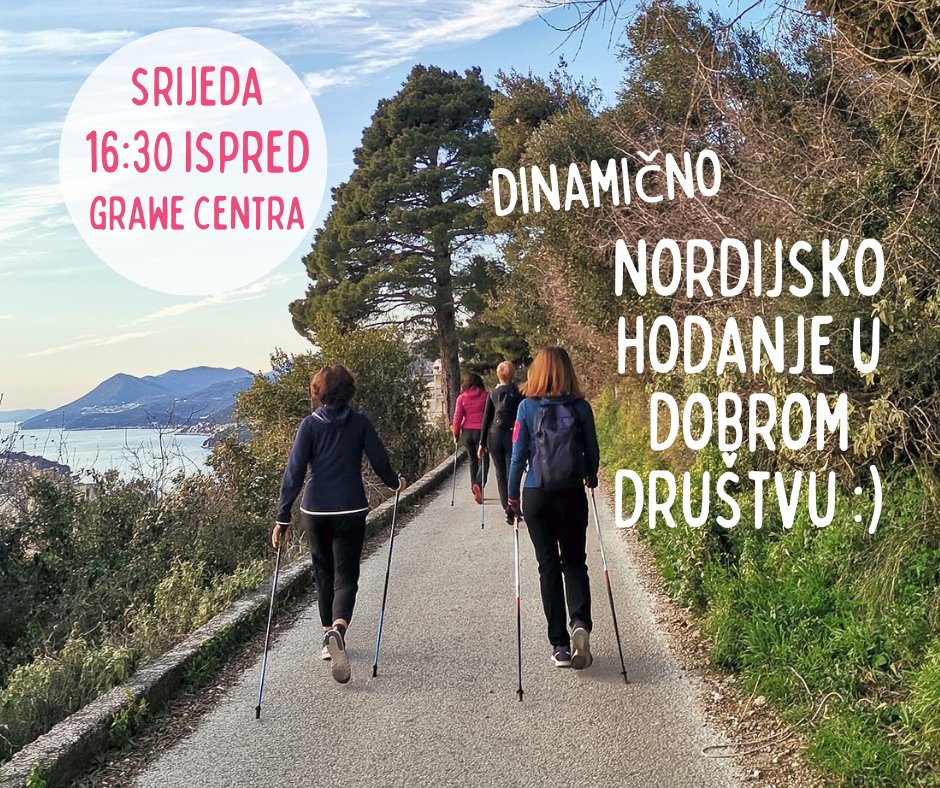Za sve s osnovama nordijskog hodanja koji bi voljeli hodati u društvu, sutra (13.3.) krećemo sa kondicijskim šetnjama po gradu Dubrovniku. :) 
#dubrovnik #nordicwalking #workout #nordijskohodanje #hodanje #vježba