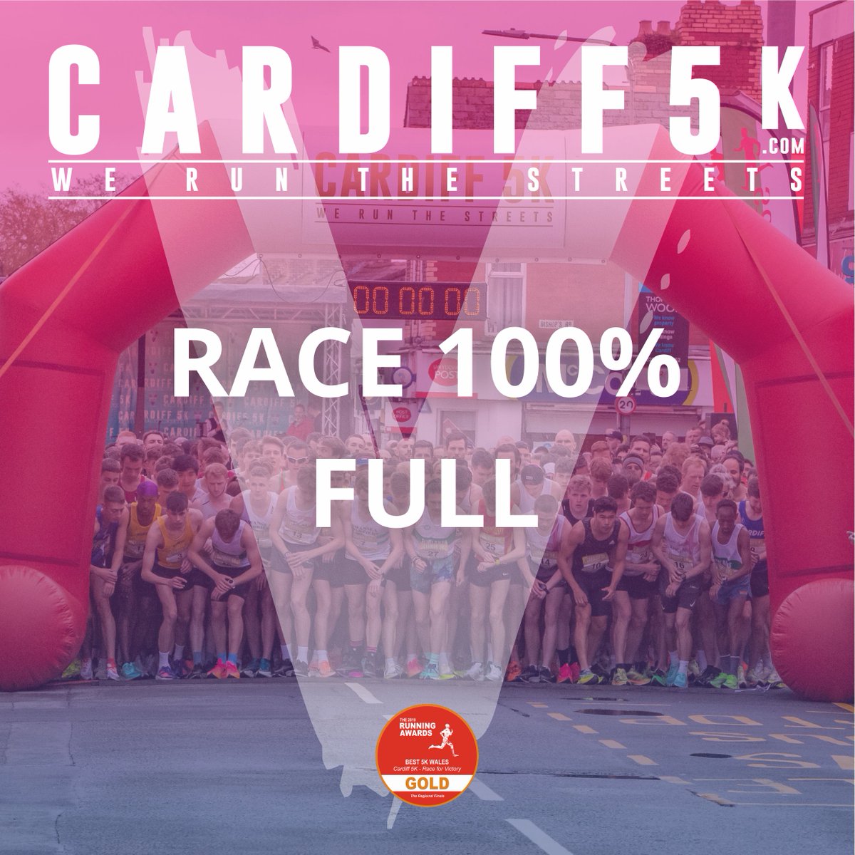Cardiff5K's tweet photo. 2024 @Cardiff5K - Race For Victory 🏴 is NOW 100% FULL 🏁Thank You for your MASSIVE support ❤️
We have opened a waiting list should any extra places become available https://t.co/04aFUIXkhg #best5k @CardiffTimes @EventsNWales @AllWalesSport @My_Cardiff @Sportin_Wales @Dai_Sport_ https://t.co/nxXyxCjYrK