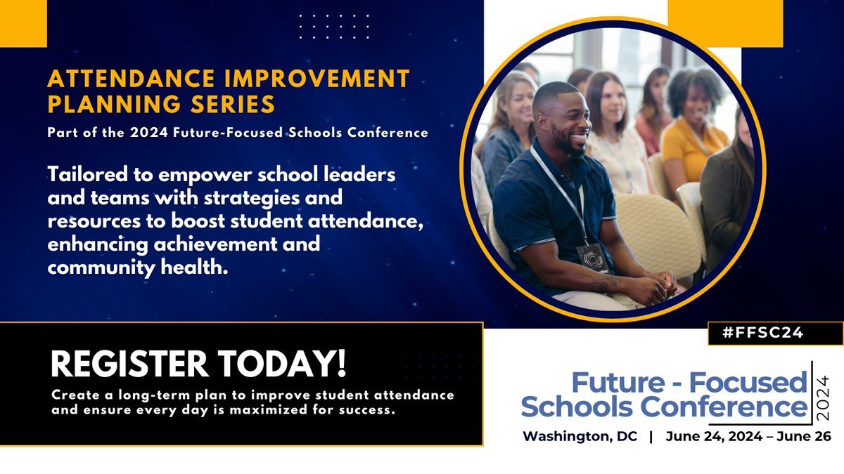 Exciting news! We're introducing a new component to the Future-Focused Schools Conference dedicated to improving student attendance! Learn More 👉rb.gy/jnh8gb

#FFSC24 #K12 #Attendance
