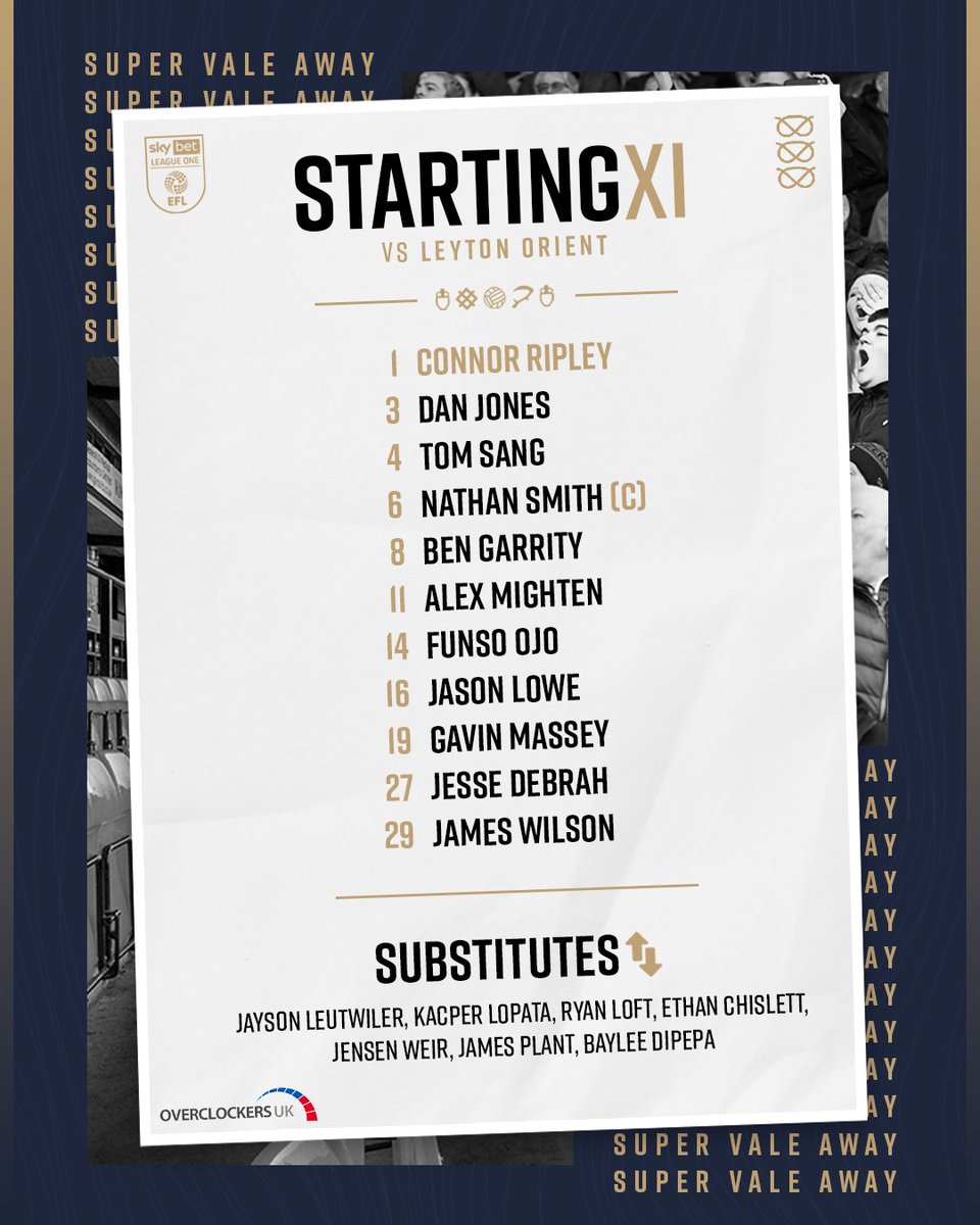 OfficialPVFC's tweet image. TEAM NEWS 📰

This is how the Valiants line up to take on Leyton Orient here at the Gaughan Group Stadium! 👊

#PVFC | @OverclockersUK