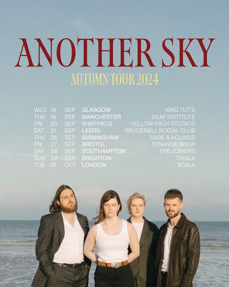 🚨TOUR • @anotherskymusic are heading out on a UK tour this September! Their live shows are absolutely not to be missed, grab a ticket here 🎟 anothersky.lnk.to/2024UKTourTW