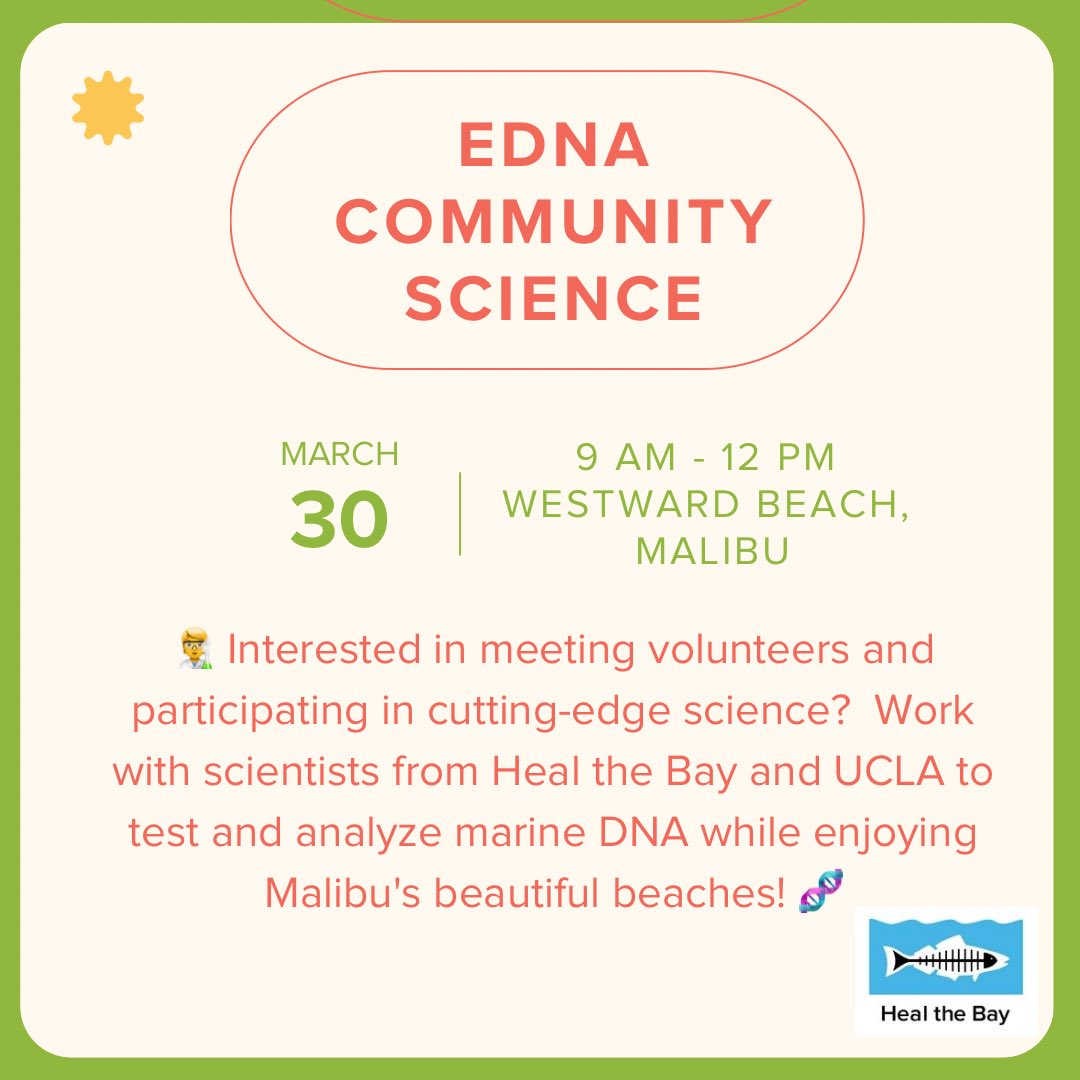 👋 Hey LA! Are you looking to get activated this March but you’re not sure where to start? Well you’re in luck 🍀 Heal the Bay has exciting, impactful, and free events all month long! All ages and experience levels welcome! 💚 Learn more and register: healthebay.org/events/
