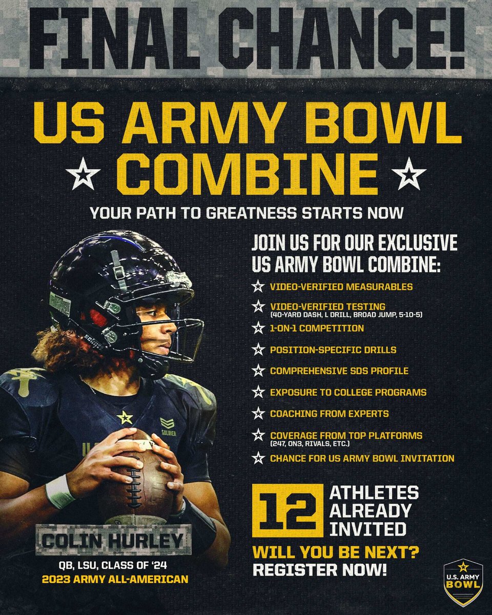 blessed to receive a invite to the @USArmyBowl