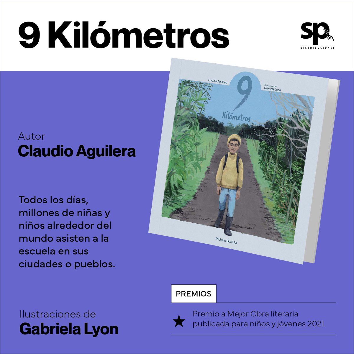 Hoy les recomendamos 9 Kilómetros📚, un libro que es un homenaje al esfuerzo diario de niñas y niños alrededor del mundo para recorrer largas distancias y poder estudiar 📖 🌲 🦅. Libro por @EkareSur y distribuido en México por nosotrxs 💜.