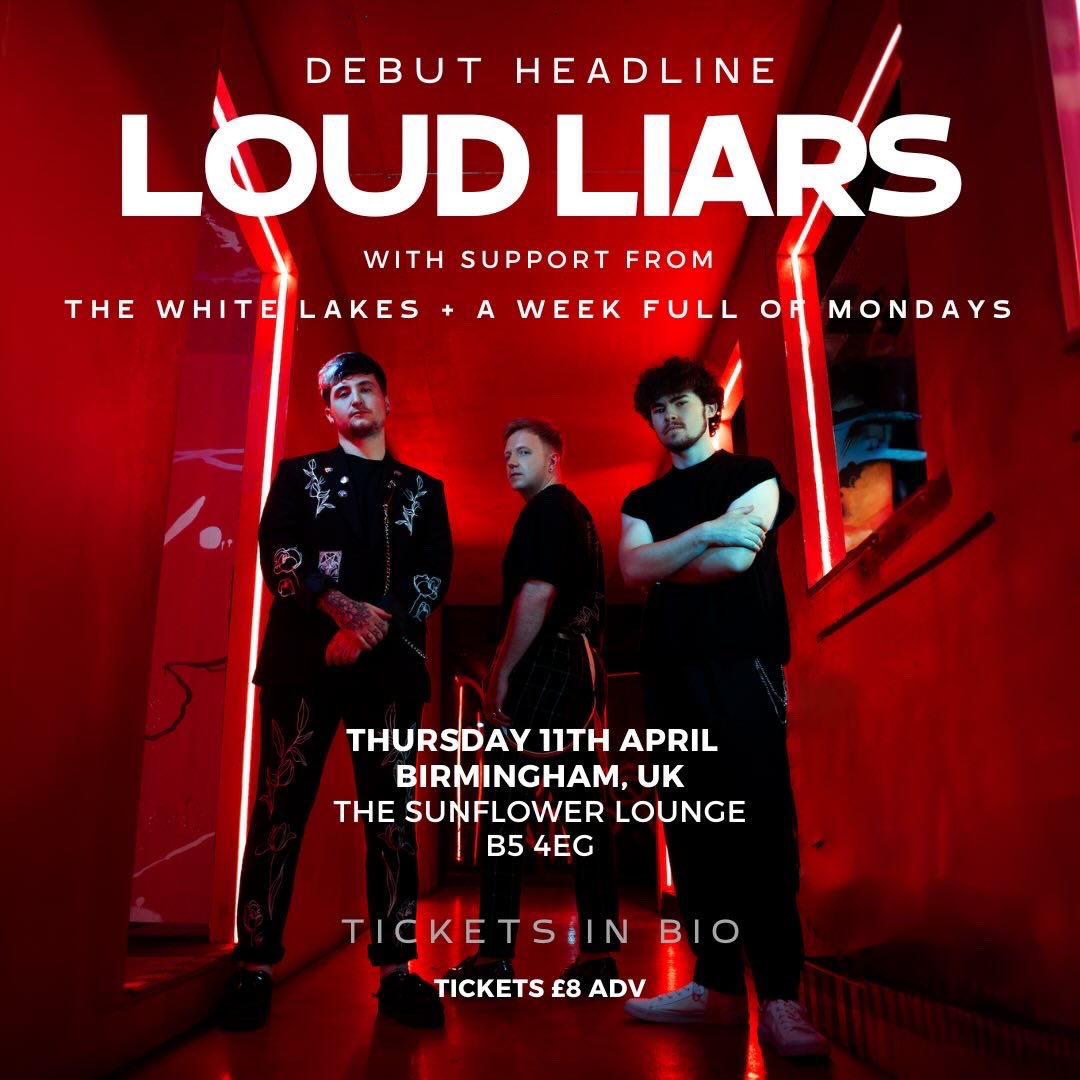 WE ARE BACK IN BIRMINGHAM. Supporting @loudliars at the Sunny, what more do you want! Grab a ticket now ❤️‍🩹 eventbrite.com/e/loud-liars-b…