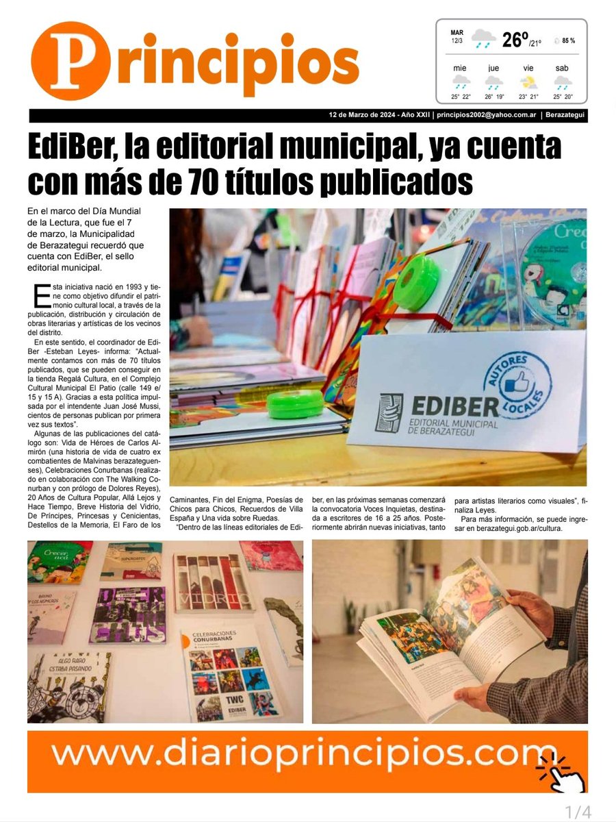 PrincipiosPress's tweet photo. Tapa del Diario Digital del martes 12 de marzo de 2024. Lee la edición completa en nuestras redes sociales de facebook e instagram 👉 principios diario https://t.co/0A3LChTIeV