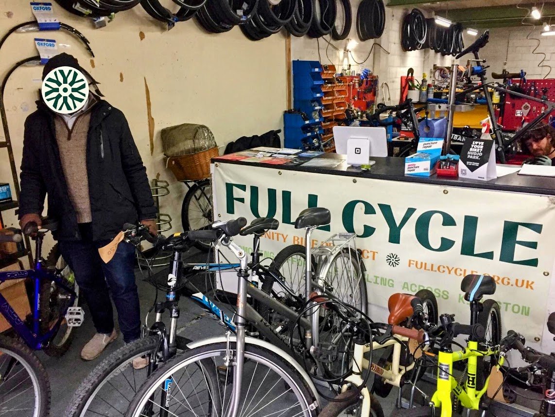 You know what's guaranteed to cheer up any rainy day? Joining forces with like-minded groups like @rbkares to give old bikes a new life & empower people through affordable cycling. Excited about how today's bike donation will help this Wellbeing Day regular! #Kingston #PedalPower