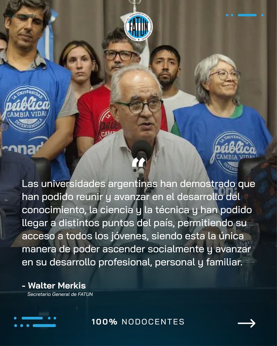 fatunoficial's tweet photo. Compartimos algunos conceptos clave que dejó la participación de nuestro Secretario General, Cro. Walter Merkis en la conferencia de prensa convocada por el Frente Sindical de las Universidades Nacionales, con motivo del PARO DE 24 HS.
#frentesindicaluniversitario #frentesindical https://t.co/JPW3zbOM9P