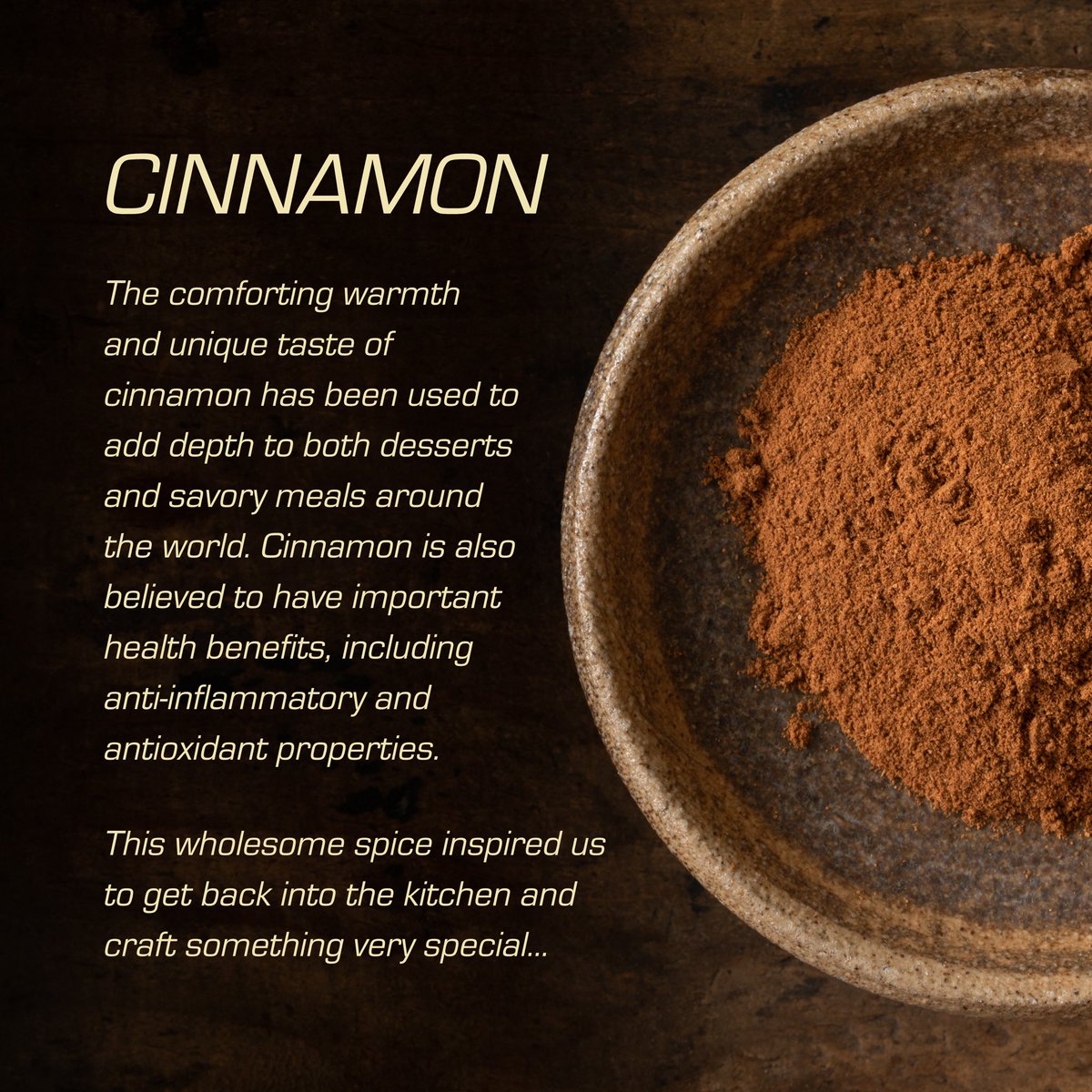 Are you ready for our next snack creation? 🤫

#Cinnamon #Spiceful #ComingSoon