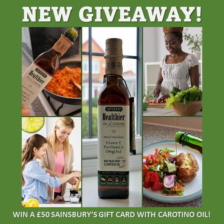 We've just launched a brand NEW #competition for the chance to #win a £50 Sainsbury's gift card with versatile, vitamin-rich, cholesterol-free Carotino Healthier Cooking Oil so enter now to get your hat in the ring! carotino.eu/win #newgiveaway #competitionalert #giveaway