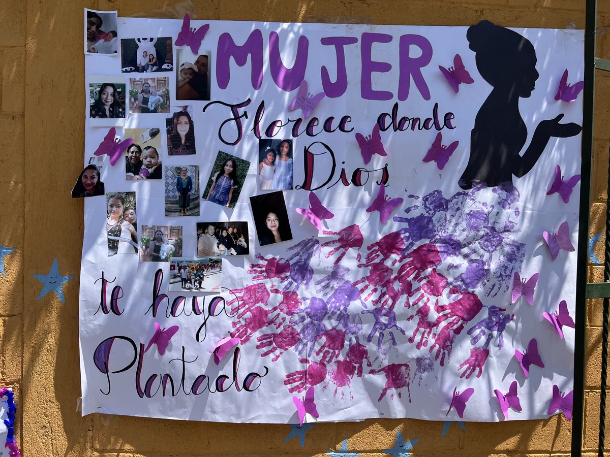 MichaelFraas's tweet photo. It was International Woman's Day on Friday March 8th (Why only one day, World?). And the students at Brillo de Sol celebrated by creating beautiful posters. "Woman, bloom where God has planted you." https://t.co/Kj2y4wr77I