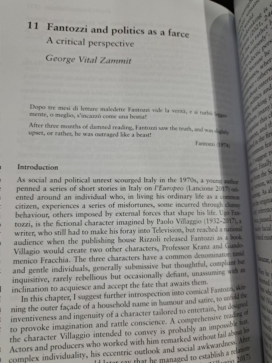 Isabelle Zammit (@isabellezammitb) on Twitter photo Super proud of my husband <a href="/george_v_zammit/">George Vital Zammit</a> on this published chapter: Fantozzi and politics as a farce: A critical perspective in The Different faces of Politics in Visual and Performative Arts, edited by Mario Thomas Vassallo and Andre P. DeBattista. Published by Routledge 2024. Super proud of my husband <a href="/george_v_zammit/">George Vital Zammit</a> on this published chapter: Fantozzi and politics as a farce: A critical perspective in The Different faces of Politics in Visual and Performative Arts, edited by Mario Thomas Vassallo and Andre P. DeBattista. Published by Routledge 2024.