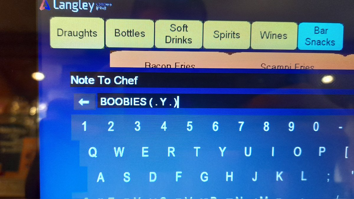 dalehay's tweet photo. 👤: "Why's there 'boobies' on the till?"
Me: "If they give me an on-screen keyboard, I'm going to be childish. No shits given. 😁"
#iLoveMyWorkplace #workShouldBeFun https://t.co/JkQhHT6CfJ
