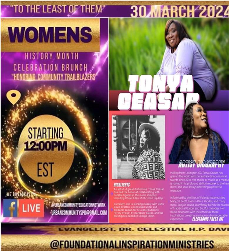 Women’s History Month Celebration Brunch… March 30,2024..12pm-2pm