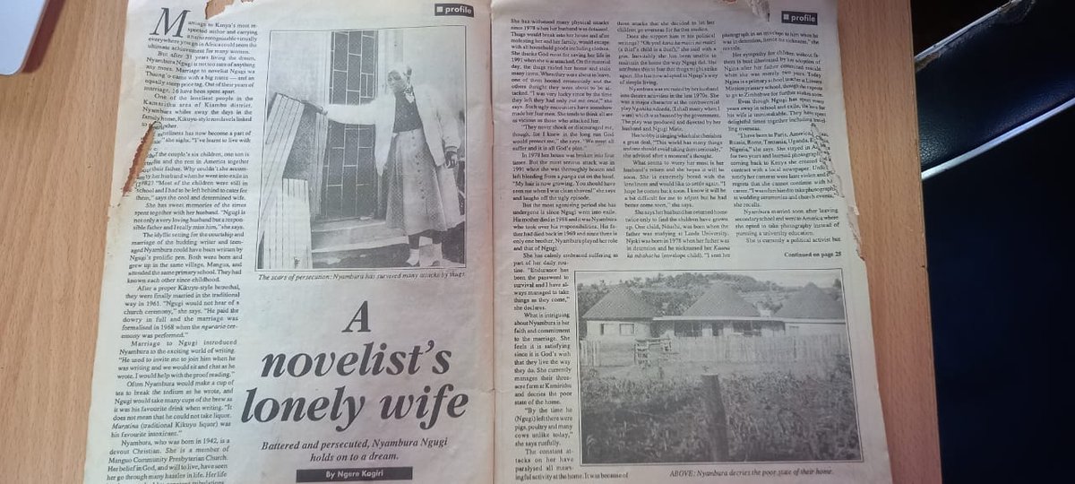 My father @NgugiWaThiongo_ physically abused my late mother – he would beat her up. Some of my earliest memories are me going to visit her at my grandmother’s where she would seek refuge. But with that said it is the silencing of who she was that gets me. Ok- I have said it.