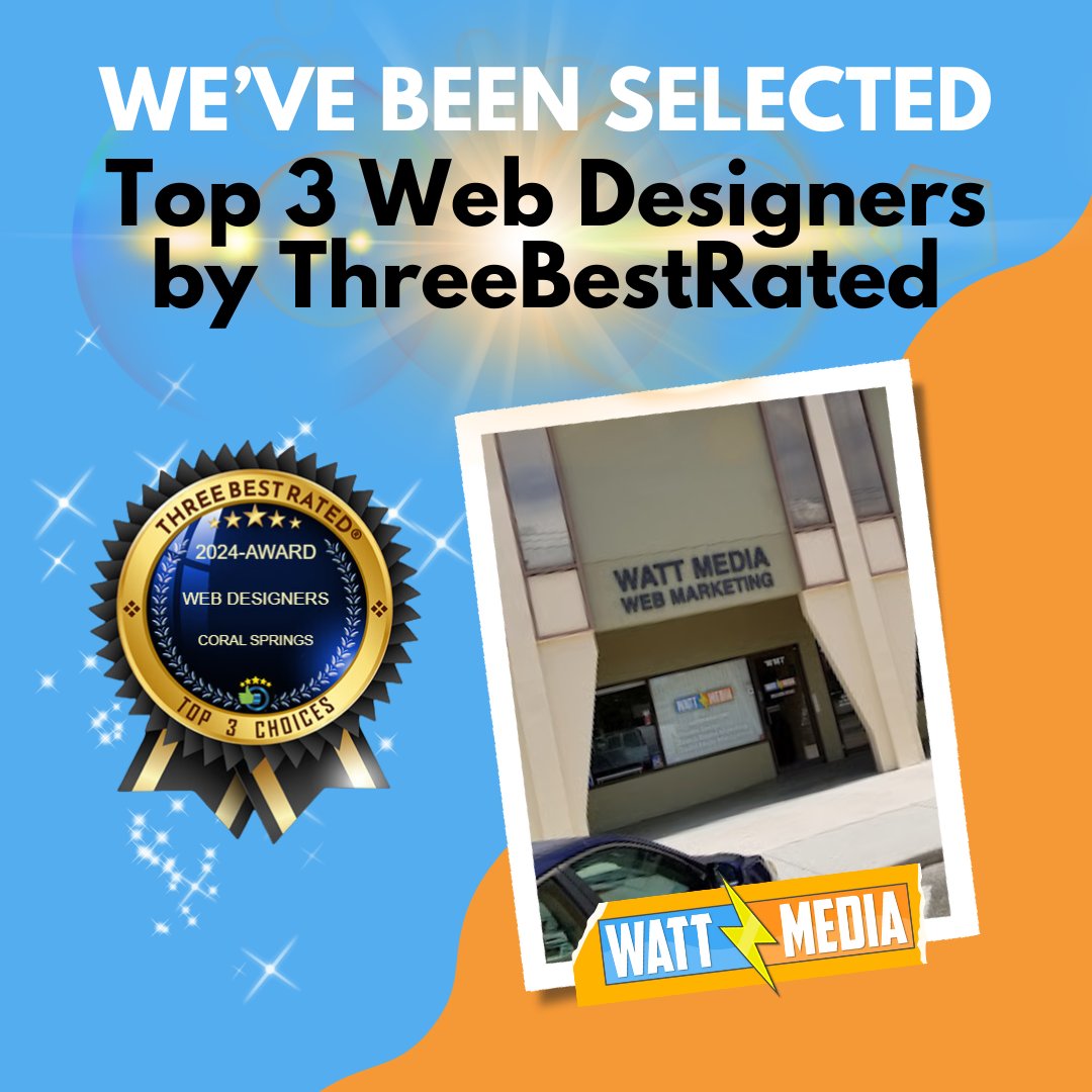 We're proud to have been selected again forTop 3 Web Designers in Coral Springs for 2024 by ThreeBestRated! 🥳👏
#threebestrated #webdesigner #webdesign #coralsprings #wattmedia