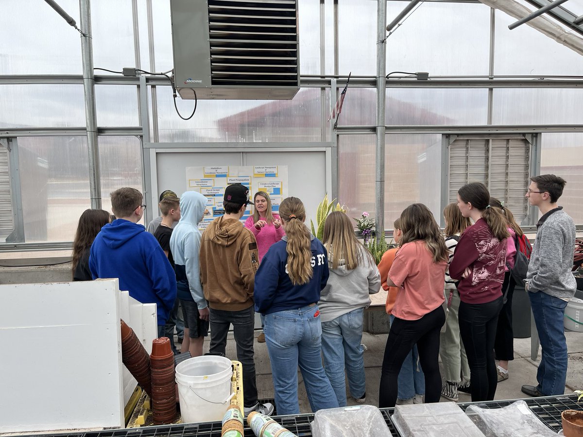 8th grade Sevier CTE Center tour. Richfield students learning about floraculture and greenhouse, landscape management, and advanced floraculture courses from Mrs Nowers  #seviersdstrong