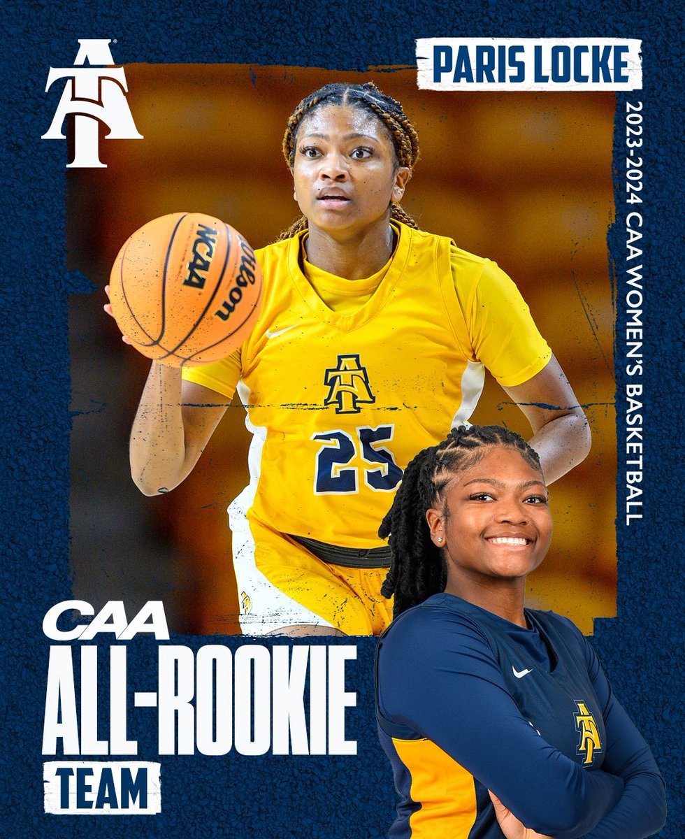 N.C. A&T Athletics (@ncataggies) on Twitter photo The most versatile player on <a href="/LadyAggieBall/">Lady Aggie Ball</a> as a true freshman! Paris averaged 5.9 points, 4.4 rebounds, and 1.4 assists while shooting 36 percent from the floor 👏🏽👏🏽 Congratulations, Rook! 💐
Paris Locke x #AggiePride 💙💛 The most versatile player on <a href="/LadyAggieBall/">Lady Aggie Ball</a> as a true freshman! Paris averaged 5.9 points, 4.4 rebounds, and 1.4 assists while shooting 36 percent from the floor 👏🏽👏🏽 Congratulations, Rook! 💐
Paris Locke x #AggiePride 💙💛