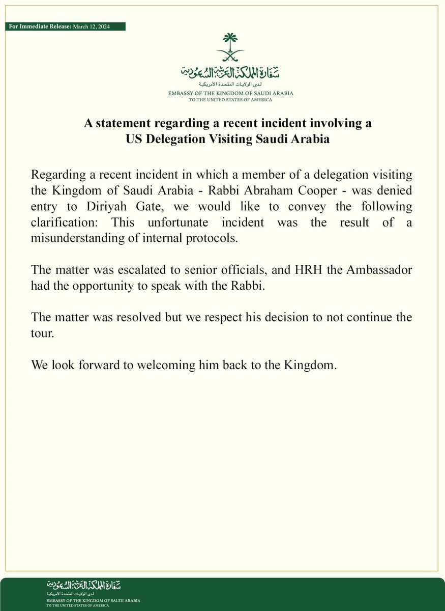 A statement regarding a recent incident involving a US Delegation Visiting Saudi Arabia saudiembassy.net/statements/sta…