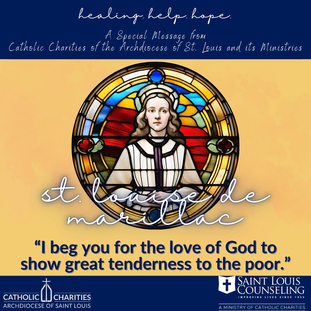 Continuing St. Louise de Marillac's legacy, we offer compassionate mental health support to all. Through counseling, psychiatry, & housing assistance, we uphold dignity & spread joy on the path to wellness. #ccstloneministry