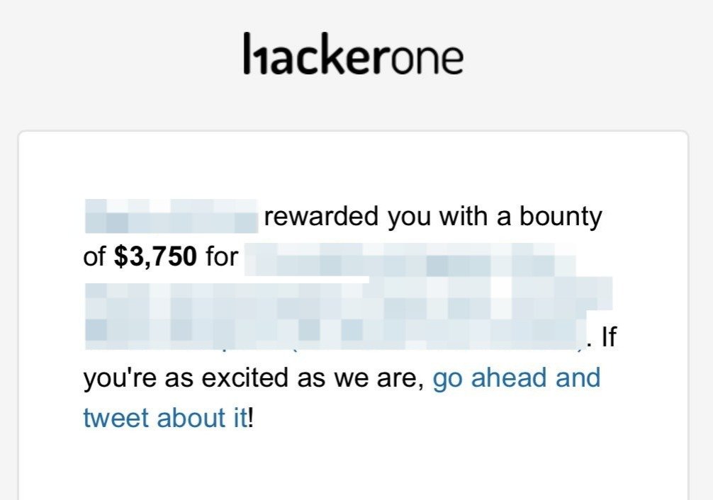 Yay, I was awarded a $3,750 bounty on @Hacker0x01! hackerone.com/bassembazzoun #TogetherWeHitHarder #bugbounty #CyberSecurity #hackerone