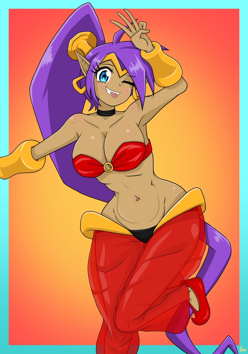 LennonDash's tweet photo. Everyone’s favorite quick witted, belly dancin', hair whippin’, half-genie heroine is Ret-2-Go!!
✨✨✨
I know 'Risky Revolution' is the game to celebrate now, but I went for more of a 'Seven Sirens' look for Shantae  here ^^
@WayForward
#Shantae #RiskyRevolution #fanart https://t.co/pgq6NLOKHe